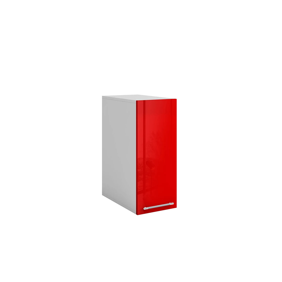 Meuble de cuisine haut rouge laqué 1 porte 2 étagères L 30 x H 72 cm