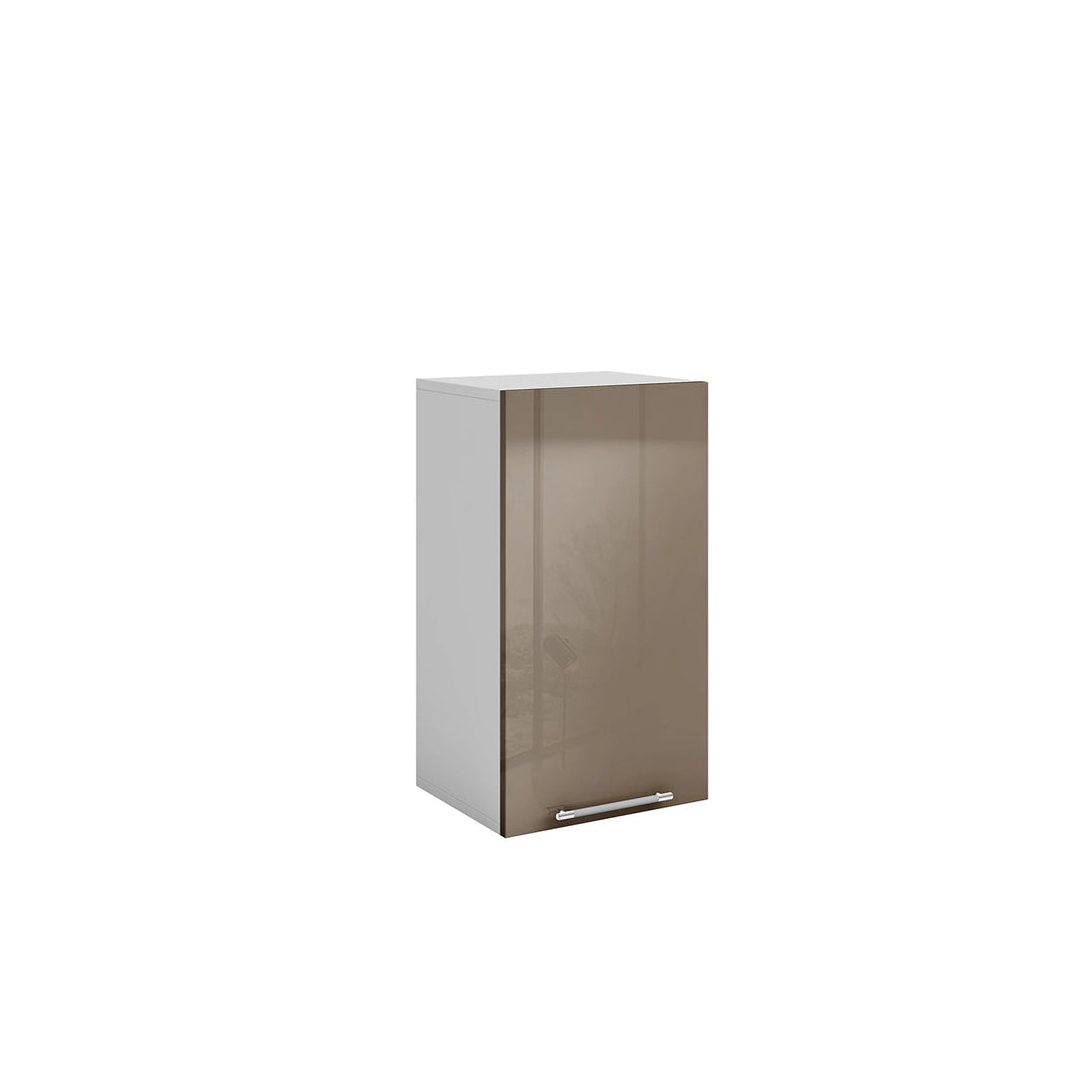 Meuble de cuisine haut taupe laqué 1 porte 2 étagères L 40 x H 72 cm