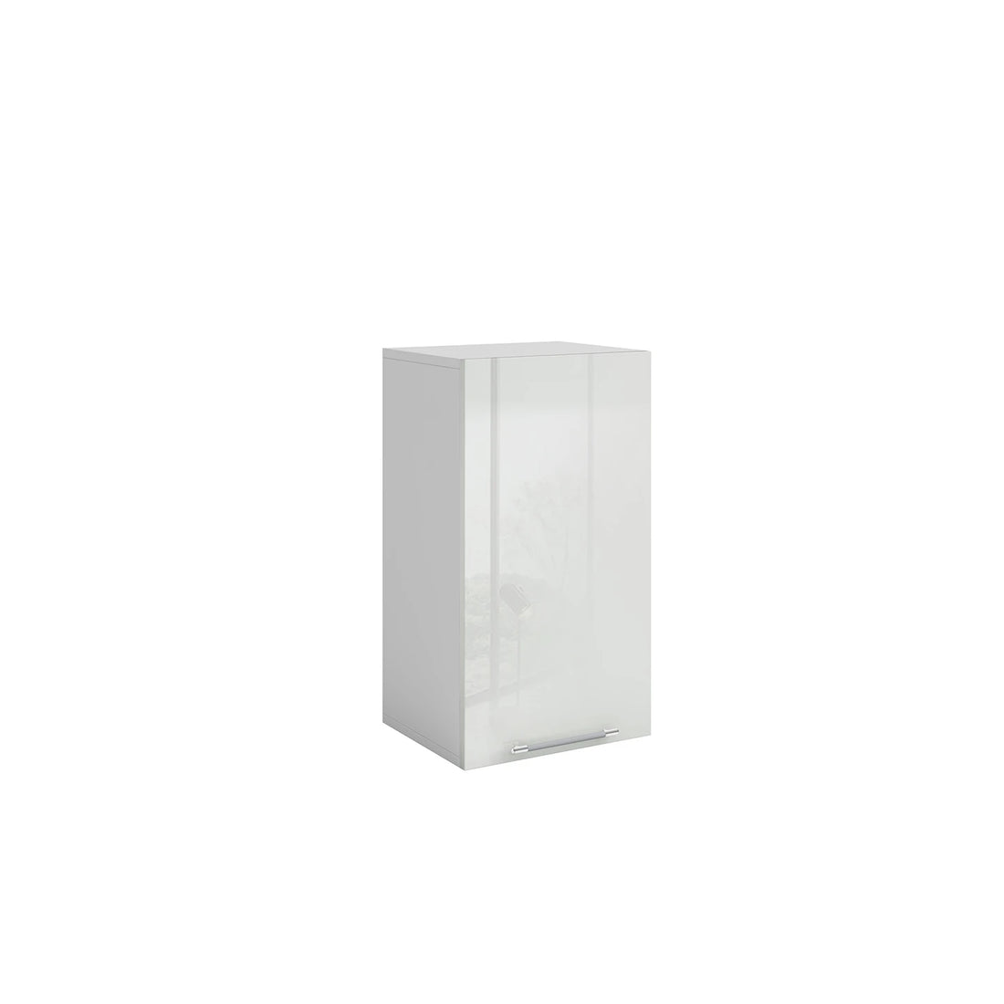 Meuble de cuisine haut blanc laqué 1 porte 2 étagères L 40 x H 72 cm