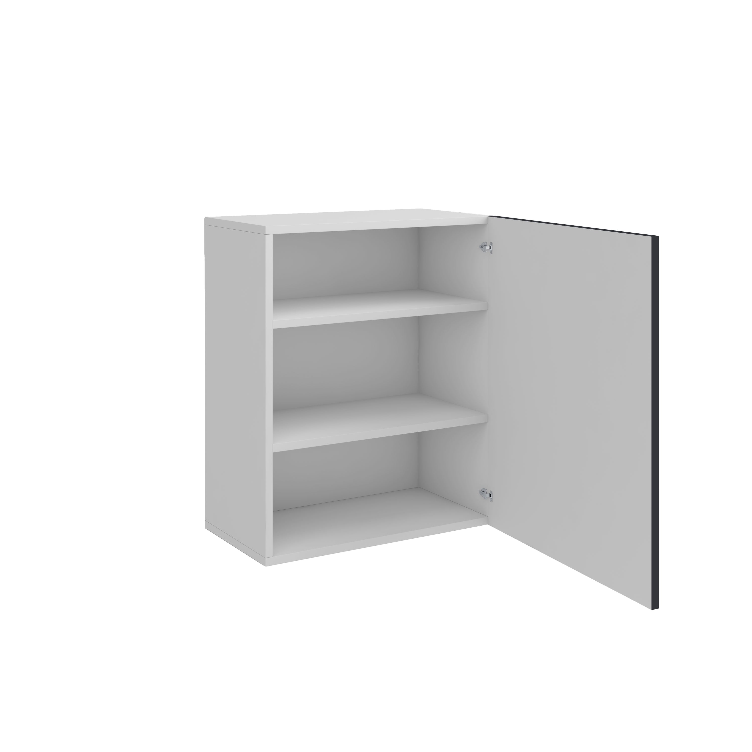 Meuble de cuisine haut gris anthracite 1 porte 2 étagères L 60 x H 72 cm