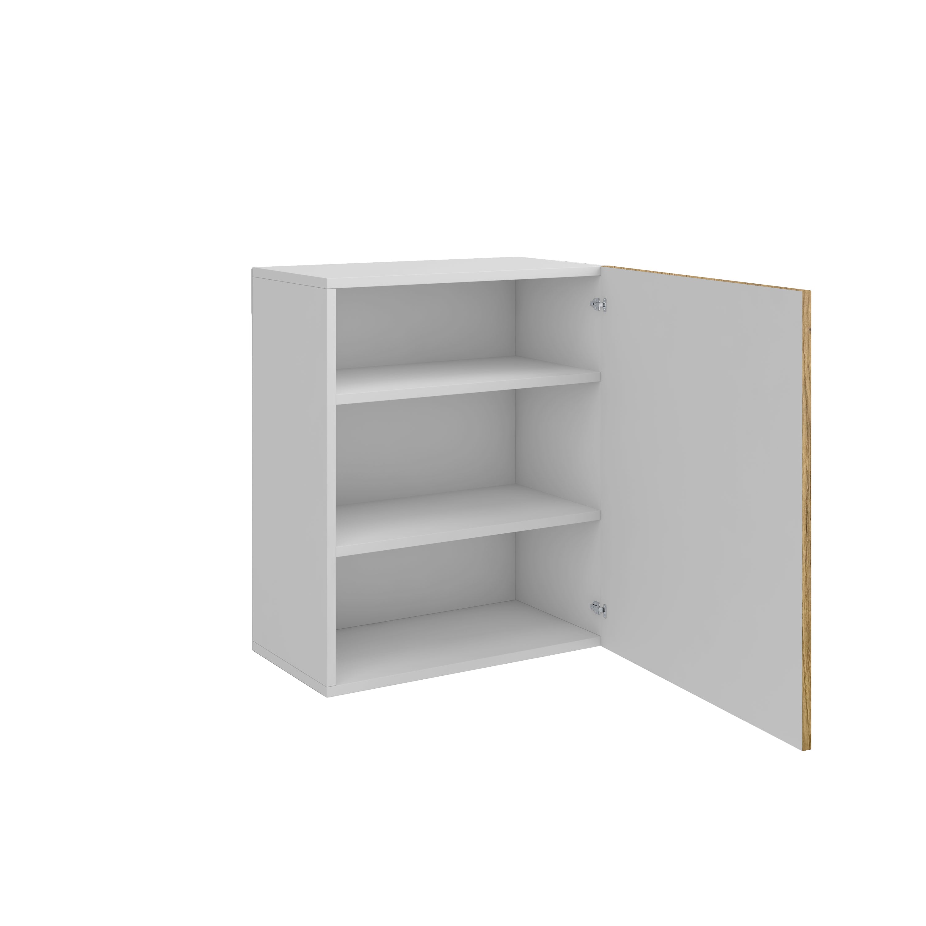 Meuble de cuisine haut bois clair 1 porte 2 étagères L 60 x H 72 cm