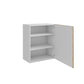 Meuble de cuisine haut bois clair 1 porte 2 étagères L 60 x H 72 cm