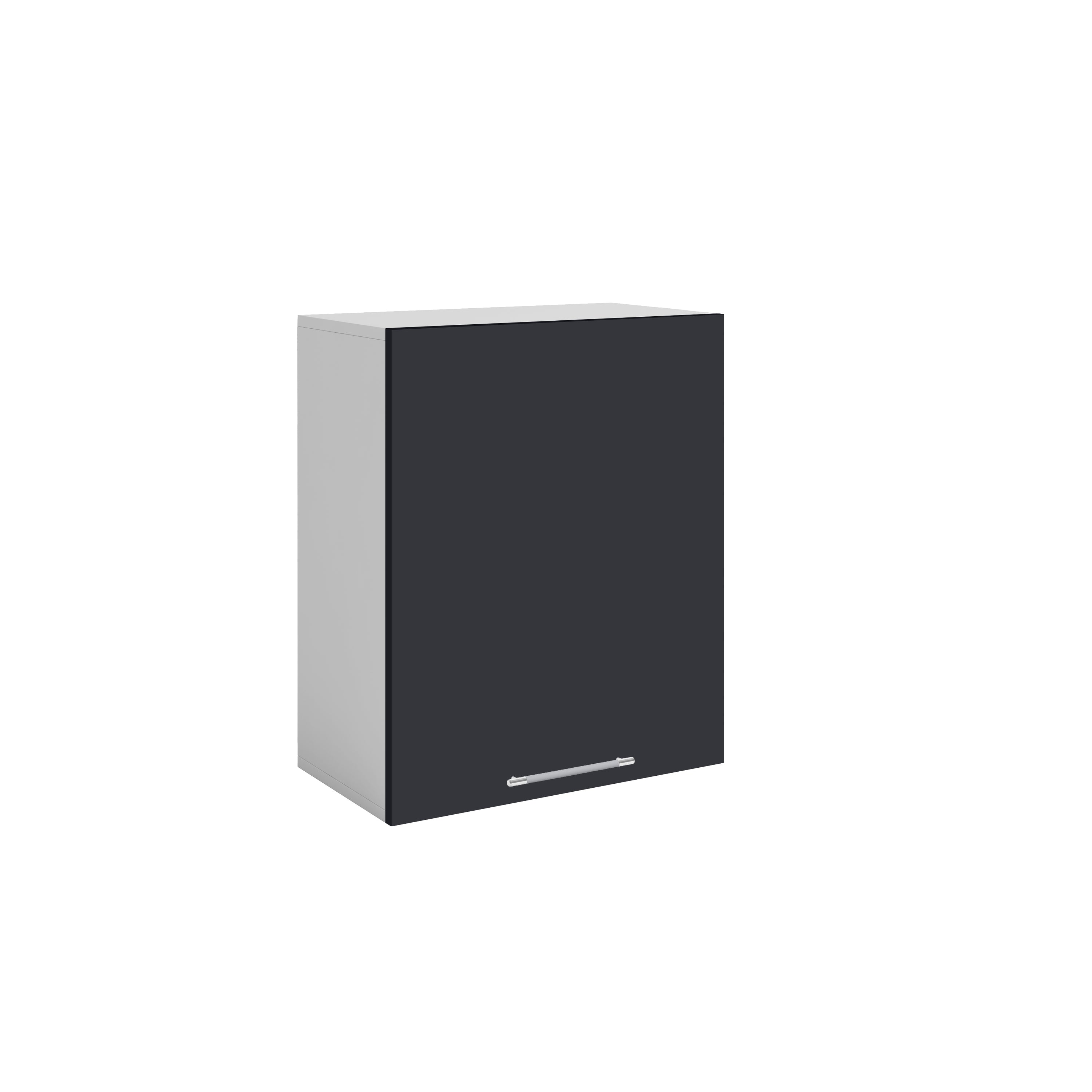 Meuble de cuisine haut gris anthracite 1 porte 2 étagères L 60 x H 72 cm