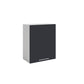 Meuble de cuisine haut gris anthracite 1 porte 2 étagères L 60 x H 72 cm