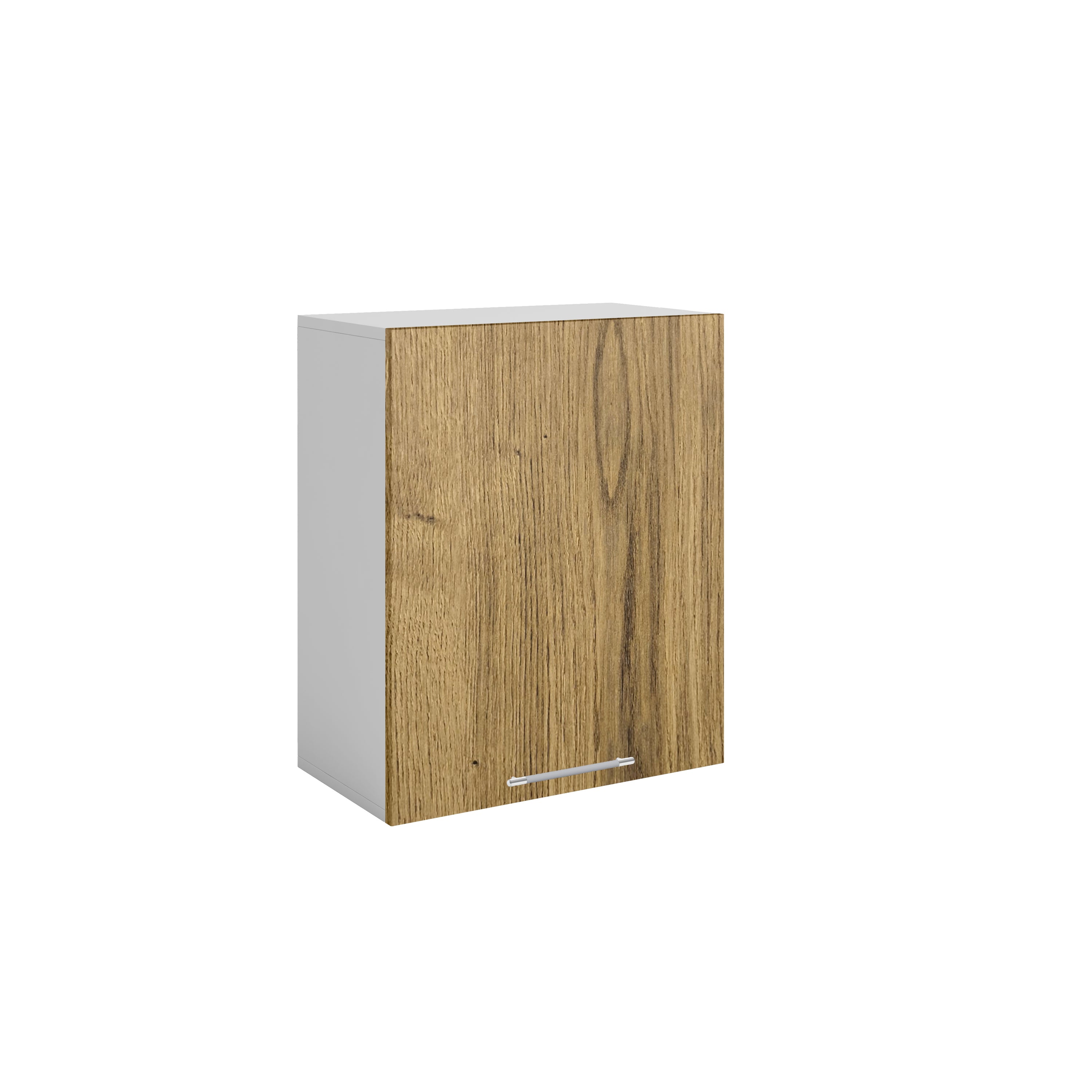 Meuble de cuisine haut bois clair 1 porte 2 étagères L 60 x H 72 cm