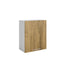 Meuble de cuisine haut bois clair 1 porte 2 étagères L 60 x H 72 cm
