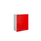 Meuble de cuisine haut rouge laqué 1 porte 2 étagères L 60 x H 72 cm