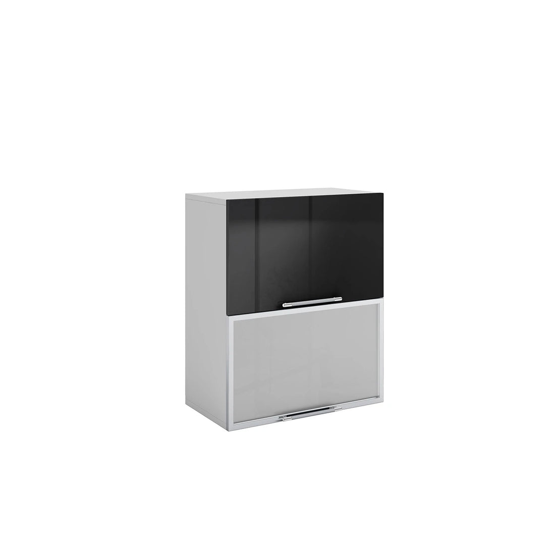 Meuble de cuisine haut vitré noir laqué 2 portes 1 étagère L 60 x H 72 cm