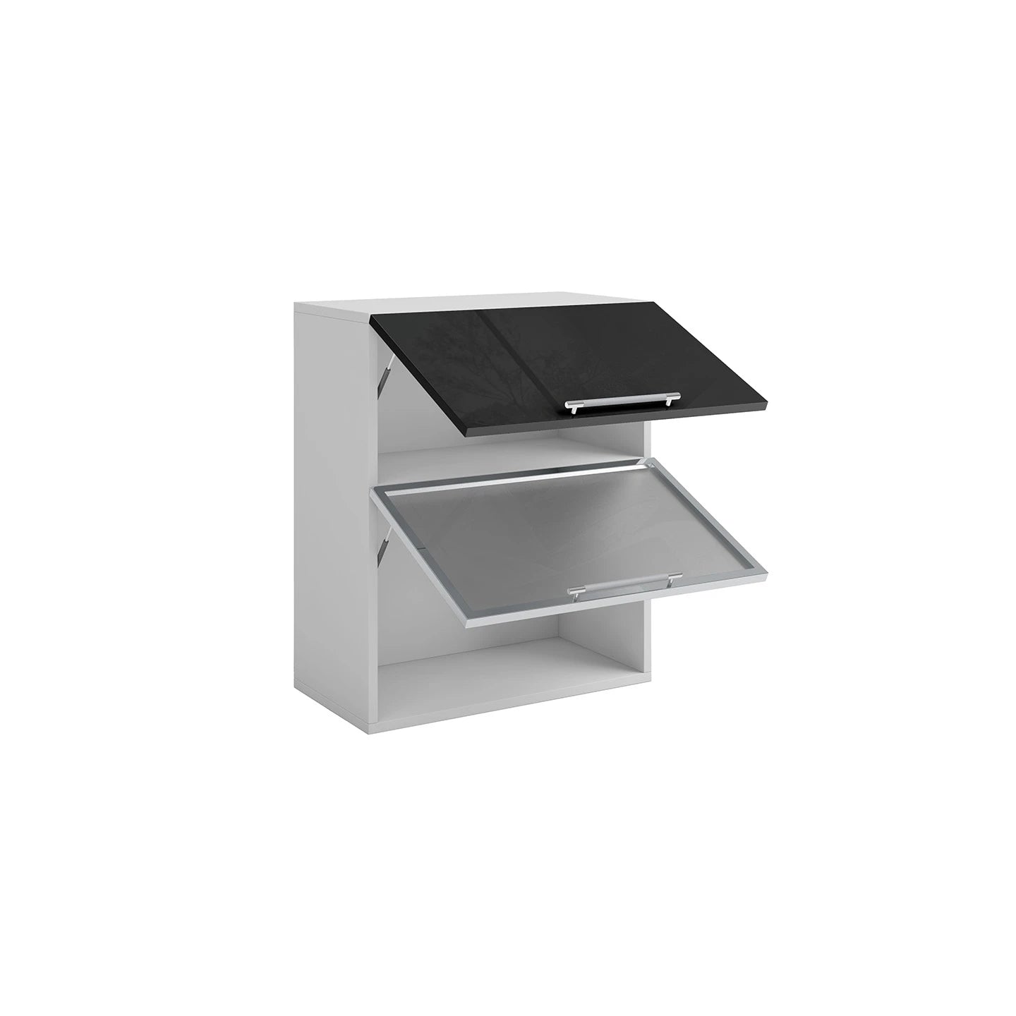 Meuble de cuisine haut vitré 2 portes 1 étagère L 60 x H 72 cm