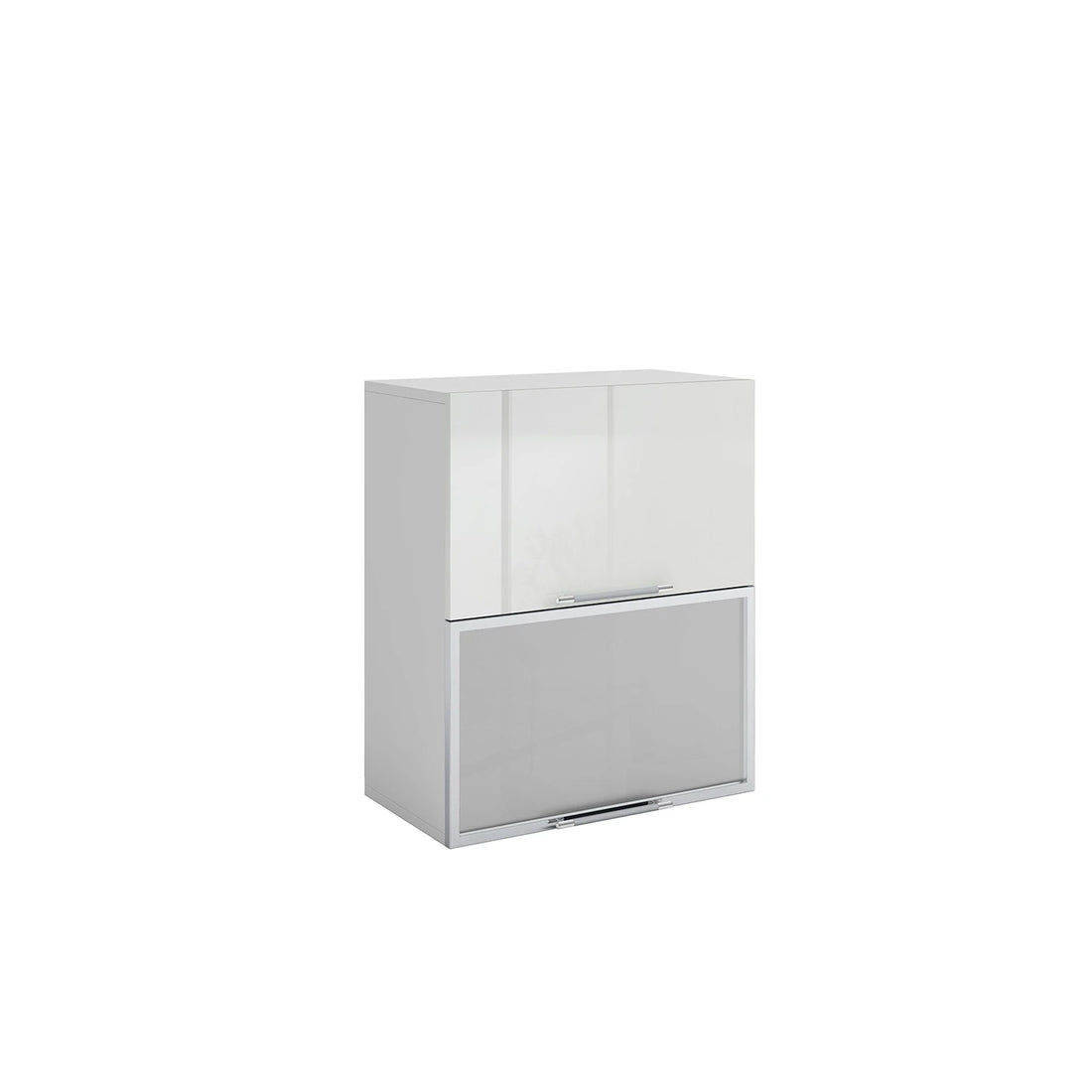 Meuble de cuisine haut vitré blanc laqué 2 portes 1 étagère L 60 x H 72 cm