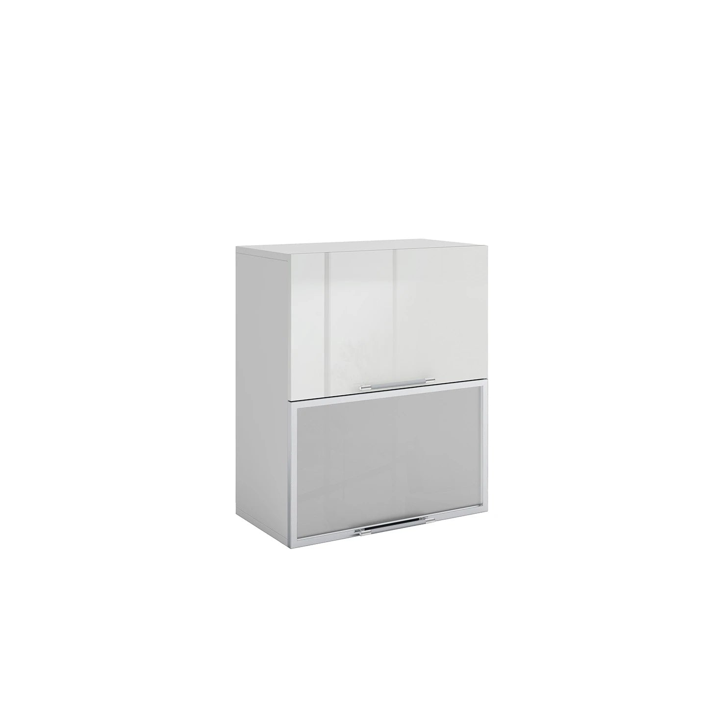 Meuble de cuisine haut vitré blanc laqué 2 portes 1 étagère L 60 x H 72 cm