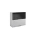 Meuble de cuisine haut vitré noir laqué 2 portes 1 étagère L 80 x H 72 cm