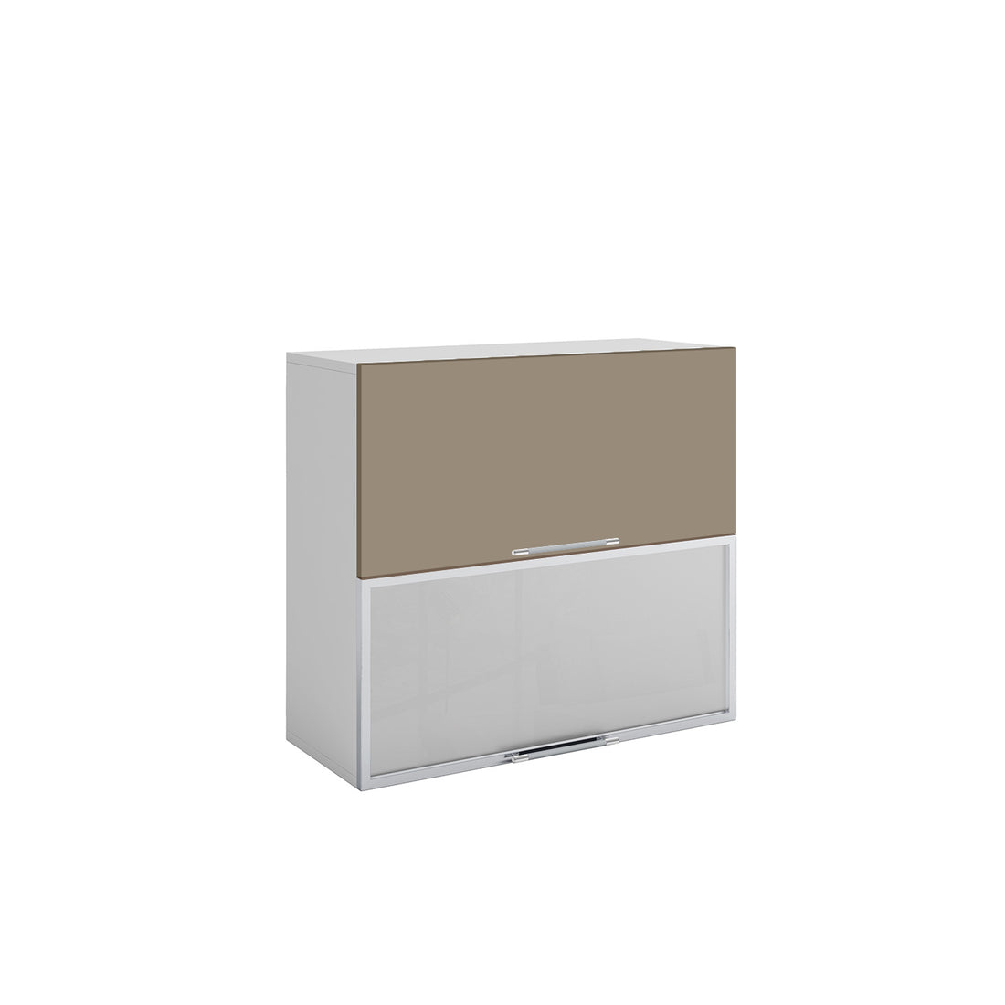 Meuble de cuisine haut vitré sable mat 2 portes 1 étagère L 80 x H 72 cm