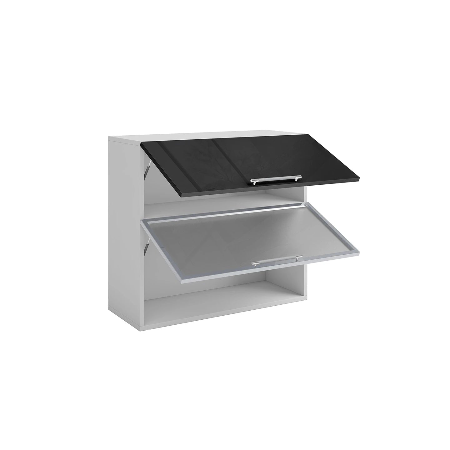 Meuble de cuisine haut vitré 2 portes 1 étagère L 80 x H 72 cm