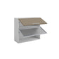 Meuble de cuisine haut vitré sable mat 2 portes 1 étagère L 80 x H 72 cm