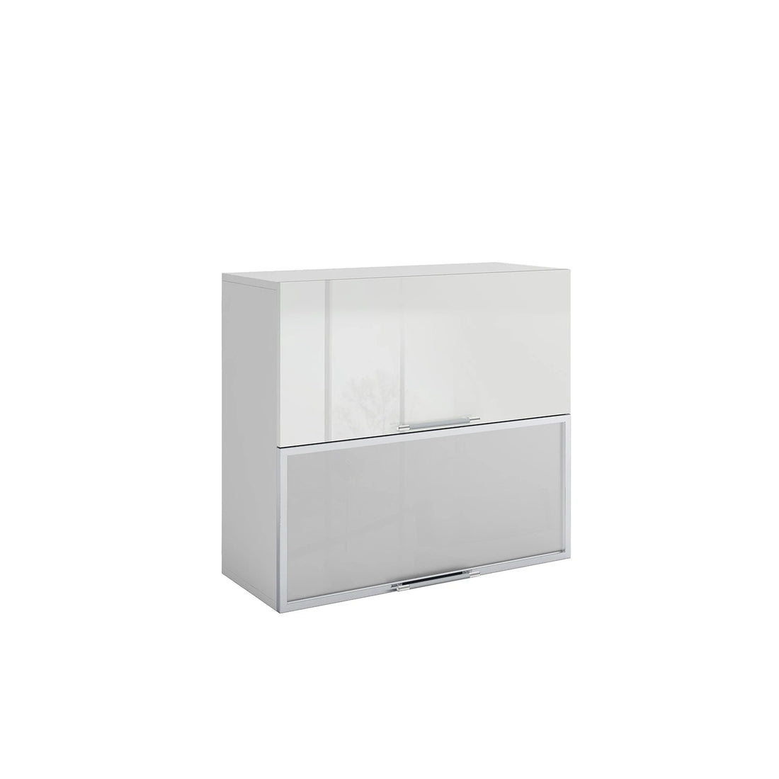 Meuble de cuisine haut vitré blanc laqué 2 portes 1 étagère L 80 x H 72 cm