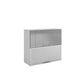 Meuble de cuisine haut vitré gris laqué 2 portes 1 étagère L 80 x H 72 cm