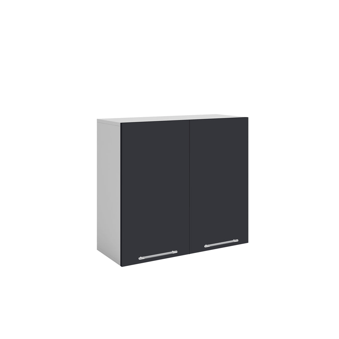 Meuble de cuisine haut gris anthracite 2 portes 2 étagères L 80 x H 72 cm