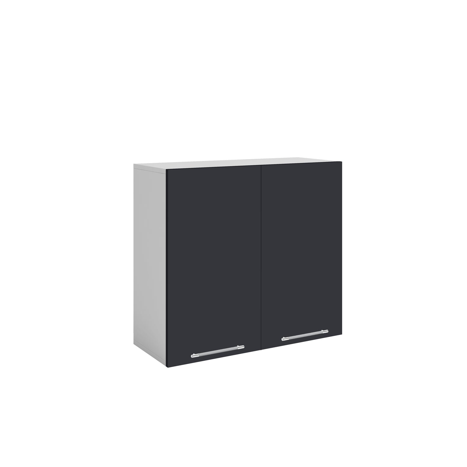 Meuble de cuisine haut gris anthracite 2 portes 2 étagères L 80 x H 72 cm