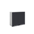 Meuble de cuisine haut gris anthracite 2 portes 2 étagères L 80 x H 72 cm