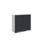 Meuble de cuisine haut gris anthracite 2 portes 2 étagères L 80 x H 72 cm