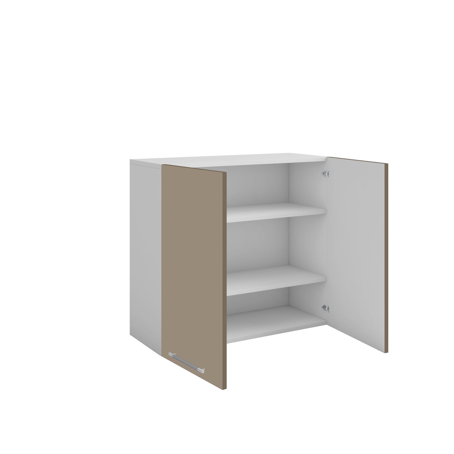 Meuble de cuisine haut sable mat 2 portes 2 étagères L 80 x H 72 cm