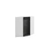 Meuble de cuisine haut d'angle noir laqué 1 porte 2 étagères L 60 x 60 x H 72 cm