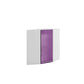 Meuble de cuisine haut d'angle aubergine laqué 1 porte 2 étagères L 60 x 60 x H 72 cm