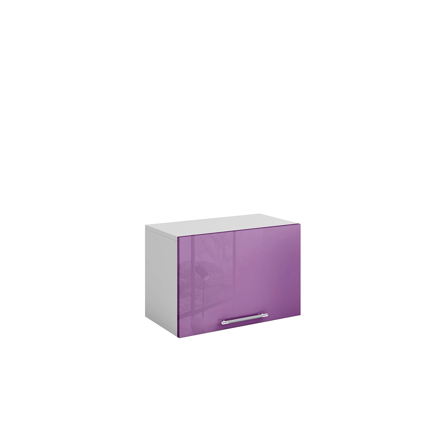 Meuble de cuisine haut sous hotte aubergine laqué 1 porte 1 étagère L 60 x H 40 cm