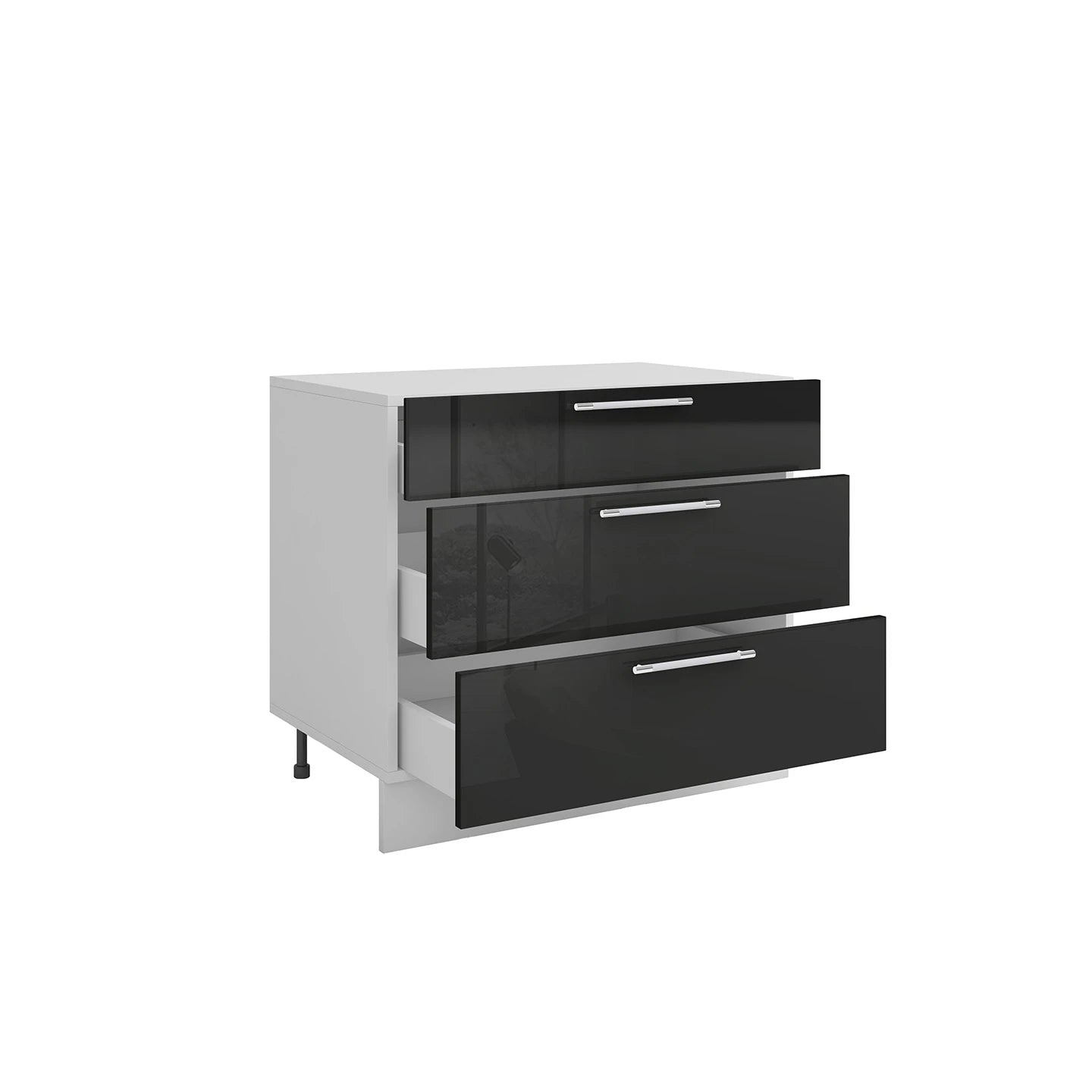 Meuble de cuisine casserolier 3 tiroirs L 80 x H 72 cm