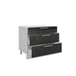 Meuble de cuisine casserolier 3 tiroirs L 80 x H 72 cm