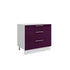 Meuble de cuisine casserolier 3 tiroirs aubergine laqué L 80 x H 72 cm