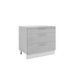 Meuble de cuisine casserolier 3 tiroirs gris laqué L 80 x H 72 cm