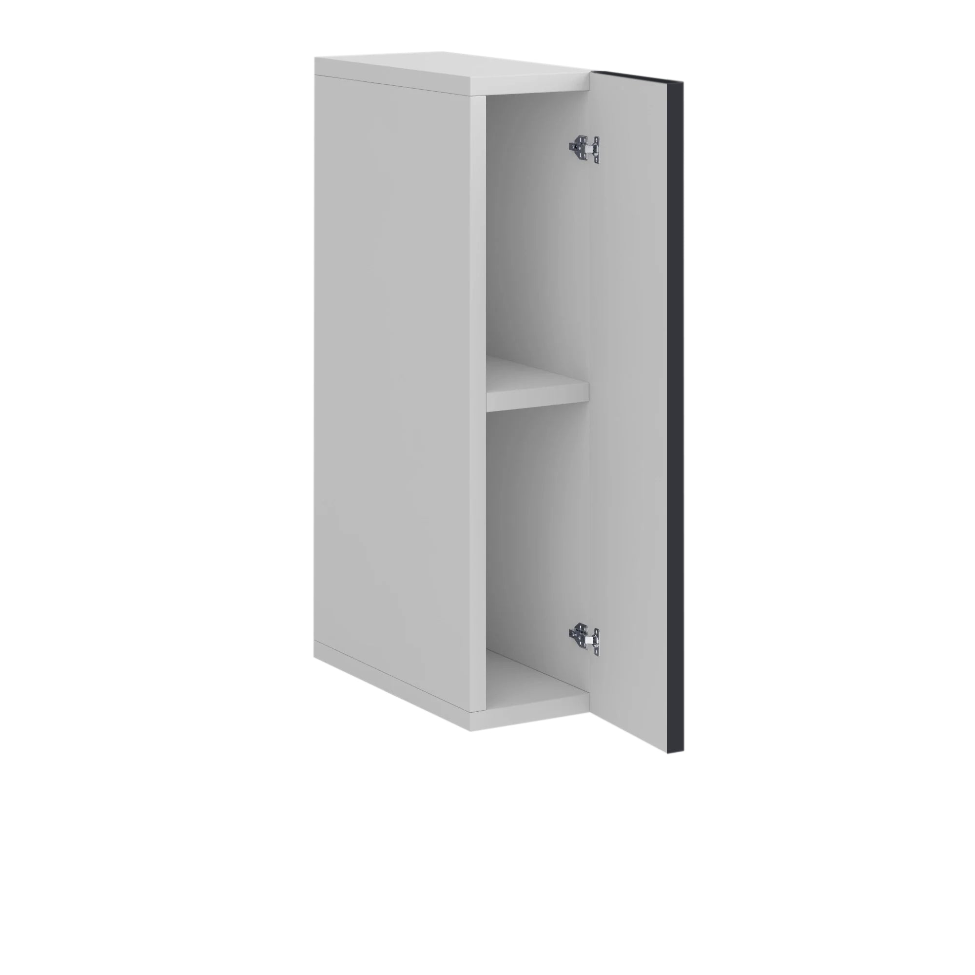 Meuble de cuisine haut gris anthracite 1 porte 2 étagères L 15 x H 72 cm