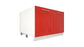 Îlot central de cuisine Duo 120 rouge laquée – 4 meubles bas modulables
