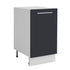 Meuble de cuisine bas gris anthracite 1 porte 1 étagère L 40 x H 72 cm ( Partie haut non couvert )