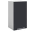Meuble de cuisine haut gris anthracite 1 porte 2 étagères L 40 x H 72 cm