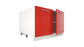 Îlot central de cuisine Duo 120 rouge laquée – 4 meubles bas modulables