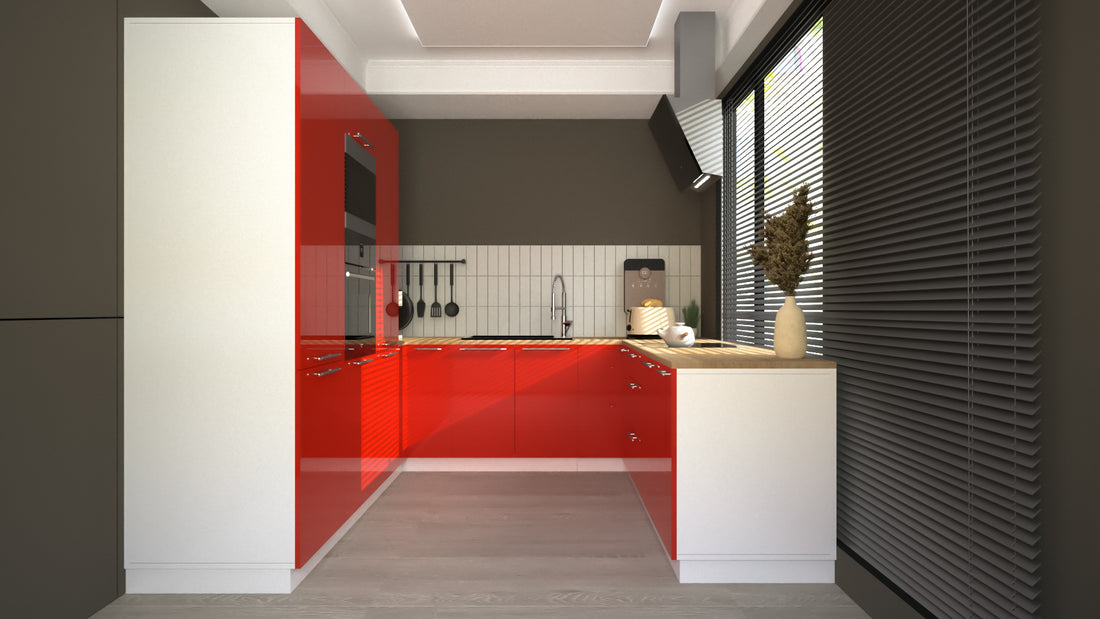 Cuisine complète U-Deluxe rouge laquée