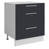 Meuble de cuisine casserolier 3 tiroirs gris anthracite L 60 x H 72 cm ( Partie haut non couvert )