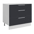 Meuble de cuisine casserolier 3 tiroirs gris anthracite L 80 x H 72 cm ( Partie haut non couvert )