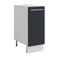 Meuble de cuisine bas gris anthracite 1 porte 1 étagère L 30 x H 72 cm ( Partie haut non couvert )