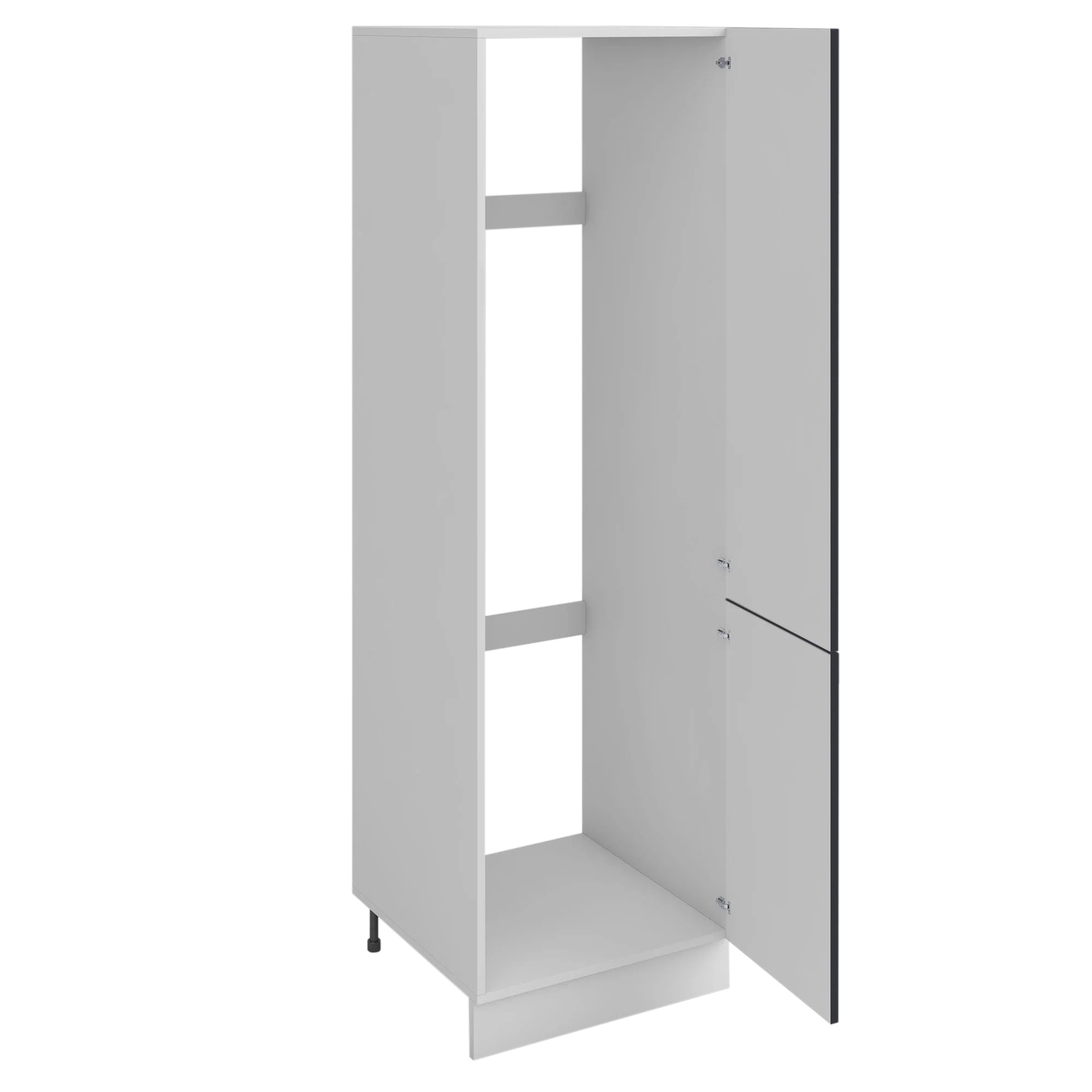 Meuble de cuisine colonne de frigo gris anthracite 2 portes L 60 x H 200 cm