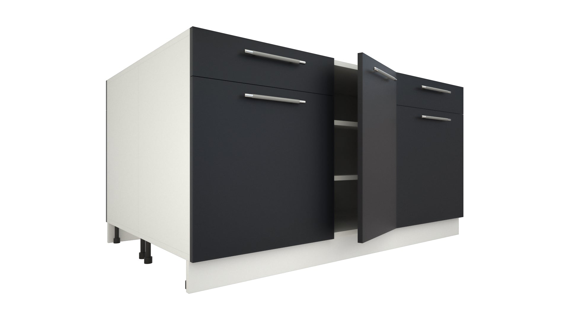 Ilot Central de Cuisine Duo 160 gris anthracite