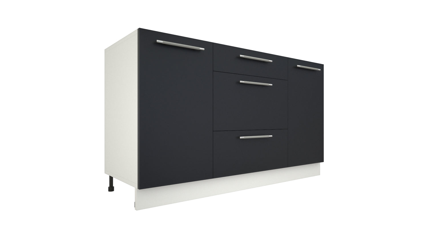 Ilot Central de Cuisine Solo 140 Tiroirs gris anthracite