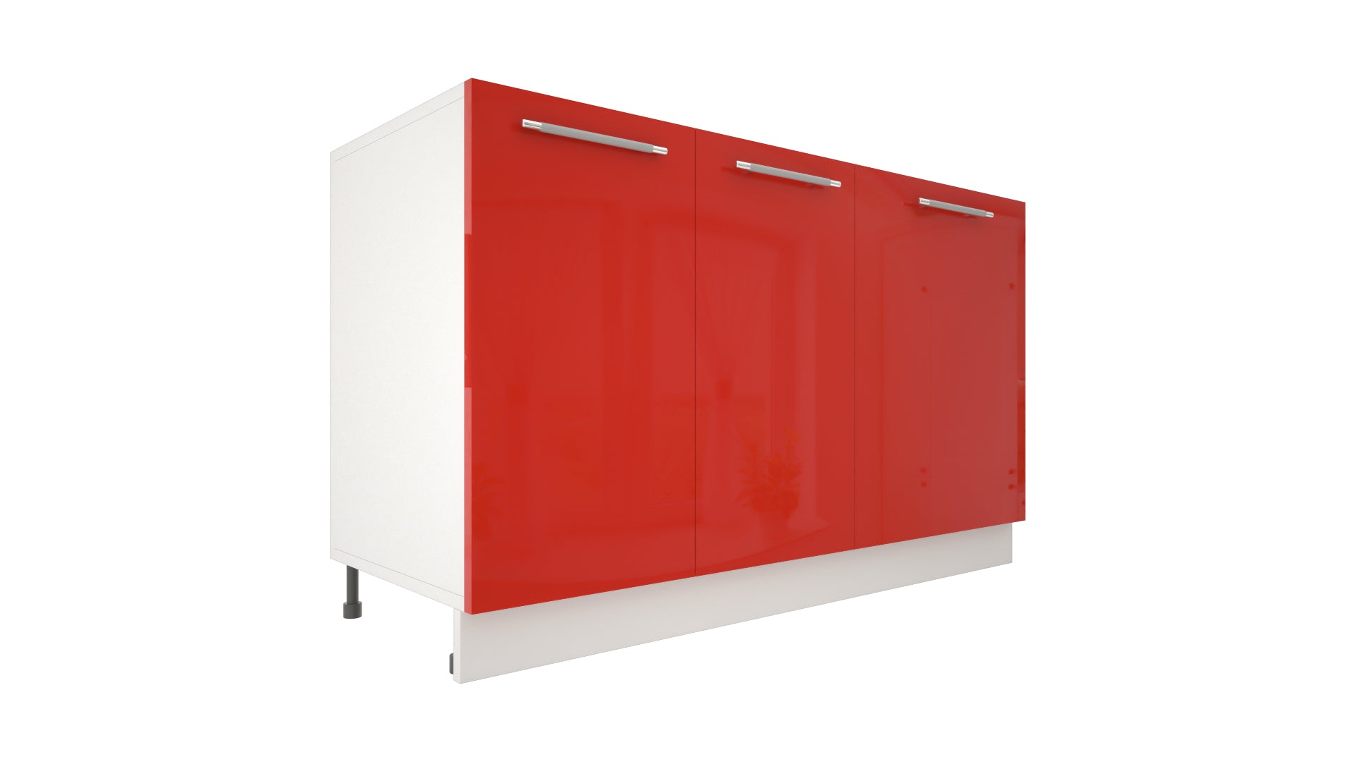 Ilot Central de Cuisine Solo 140 rouge laquée