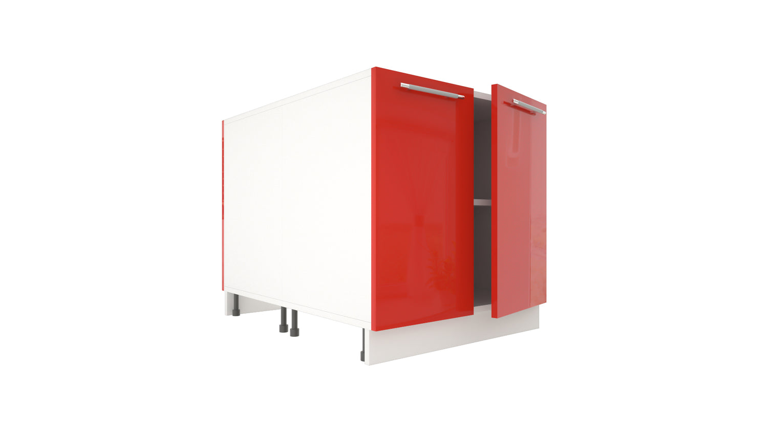 Ilot Central de Cuisine Duo 80 rouge laquée