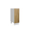 Meuble bas de cuisine panier coulissant Inox bois clair 1 porte L 30 x H 72 cm ( Partie haut non couvert )