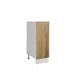 Meuble bas de cuisine panier coulissant Inox bois clair 1 porte L 30 x H 72 cm ( Partie haut non couvert )