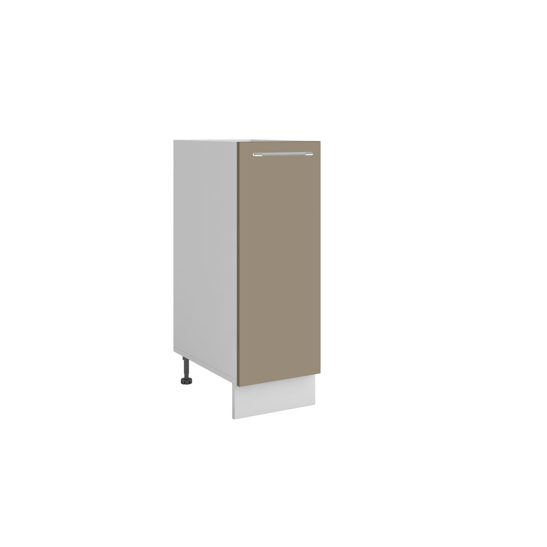 Meuble bas de cuisine panier coulissant Inox sable mat 1 porte L 30 x H 72 cm ( Partie haut non couvert )